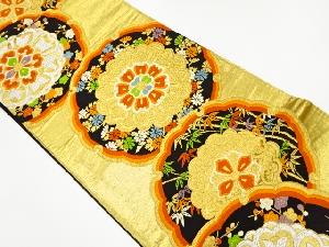 リサイクル　華紋に菊・梅・竹模様織出し袋帯